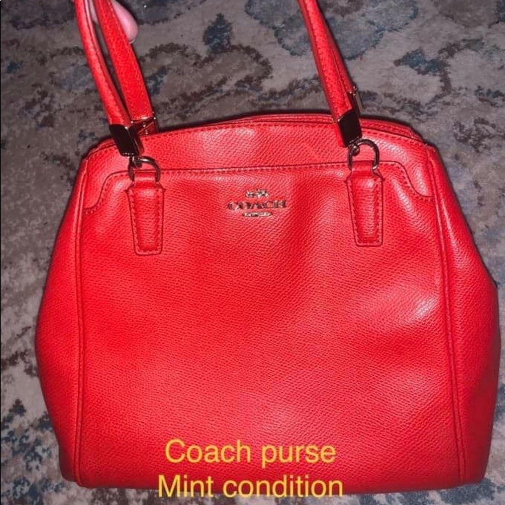 Fire Red Coach Handbag